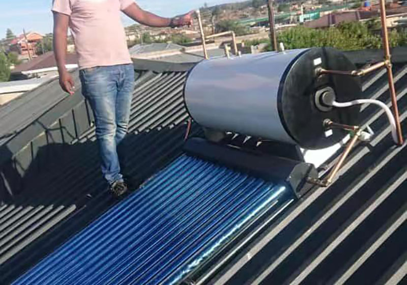This is a high pressure solar geyser 150Liter installed in Lesotho